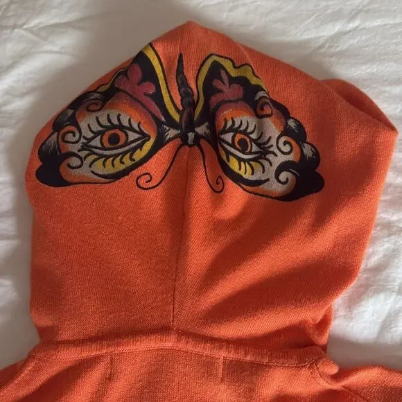 Ed Hardy by Christian Audigier Womans Zipped Hoodie with Butterflies. Size M. - Picture 7 of 13